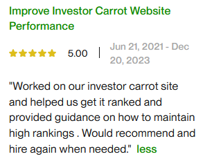 SEO for investor carrot
